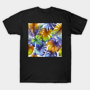 Colorful Monstera Tropical Leaves T-Shirt